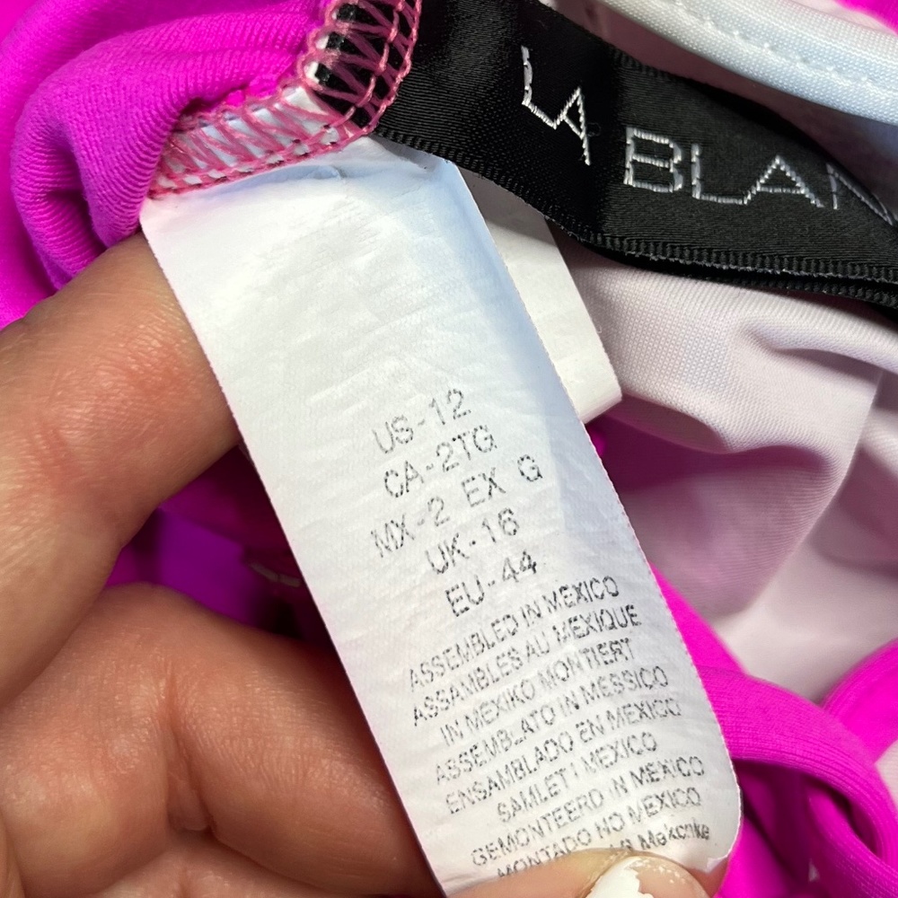 La Blanca Island Goddess Mio One-Piece Swimsuit Size 12 Underwire Electric Pink - Picture 8 of 10